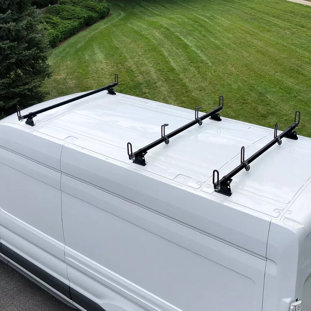 Vantech Heavy Duty 3 Bar Ladder Roof Rack Fits:  Transit Cargo Van High Roof