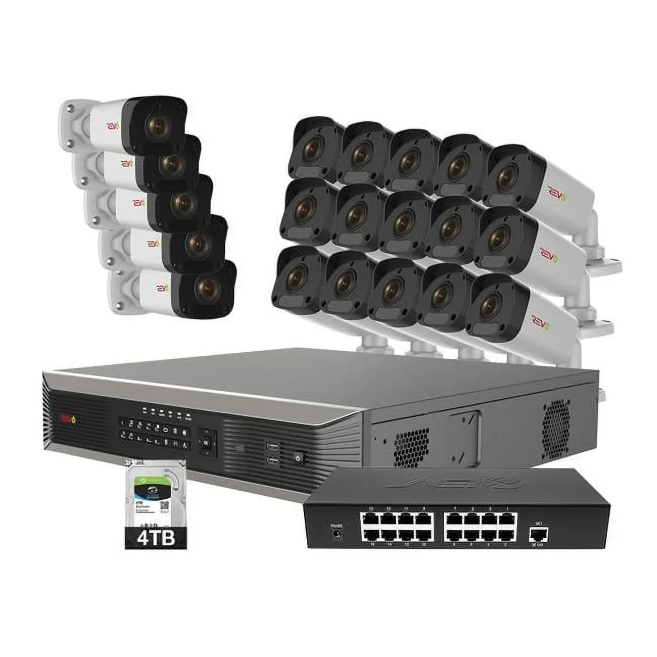 Ultra Plus HD 32 Channel 4TB NVR Surveillance System With 20 2 Megapixel Cameras