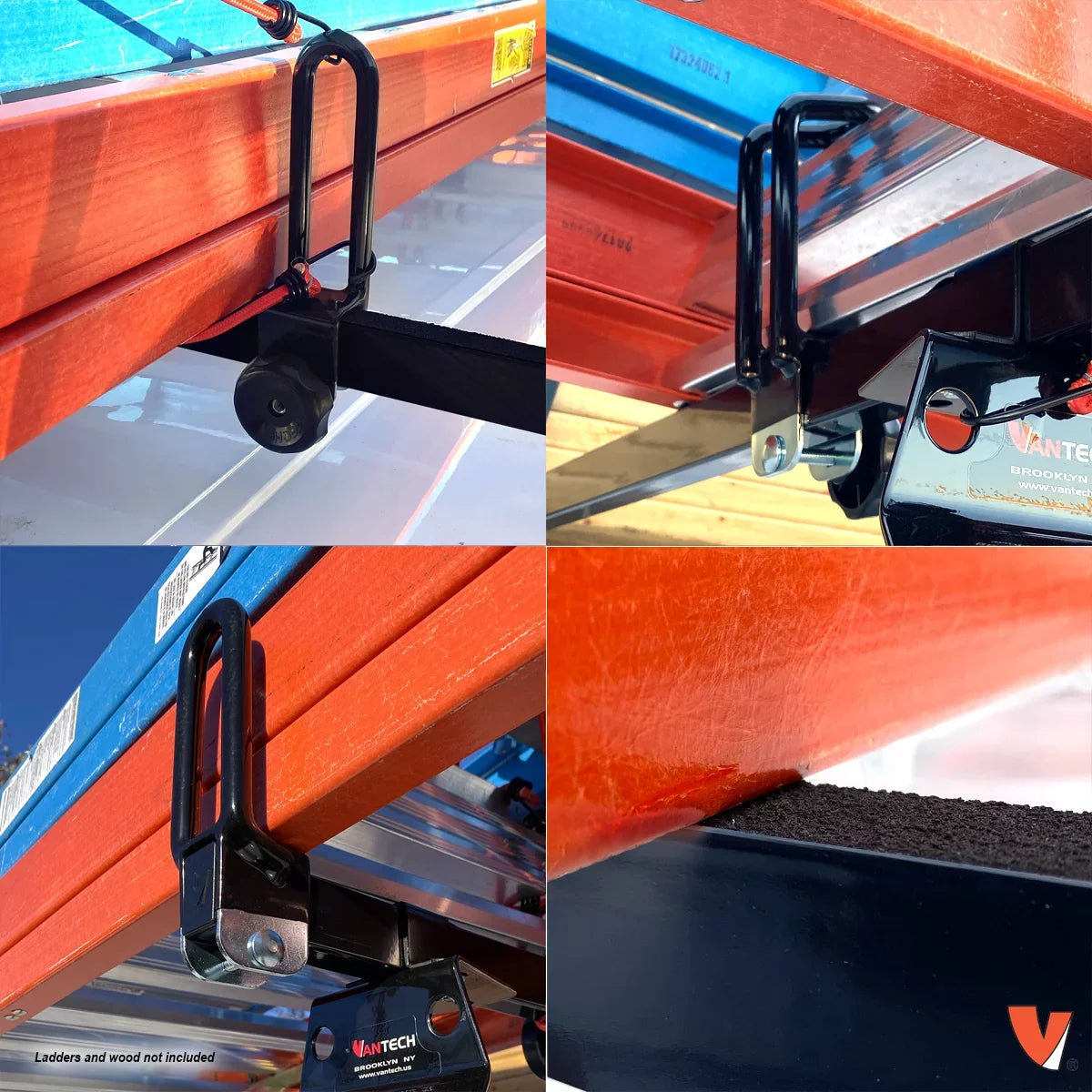 Vantech Heavy Duty 3 Bar Ladder Roof Rack Fits:  Transit Cargo Van High Roof