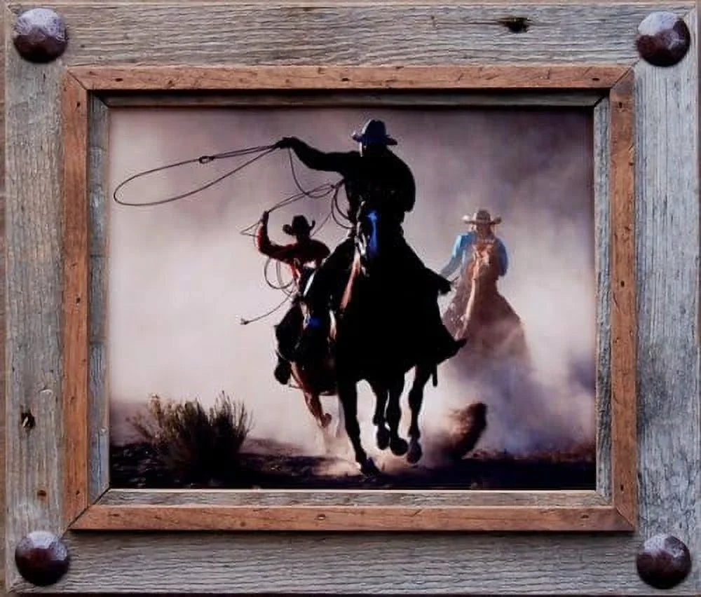 8X10 Hobble Creek Barnwood Picture Frame With Large Accent Tacks