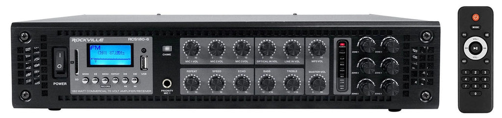 (6) JBL Control 23-1 Black 3" Indoor/Outdoor 70v Commercial Wall Speakers + Amp