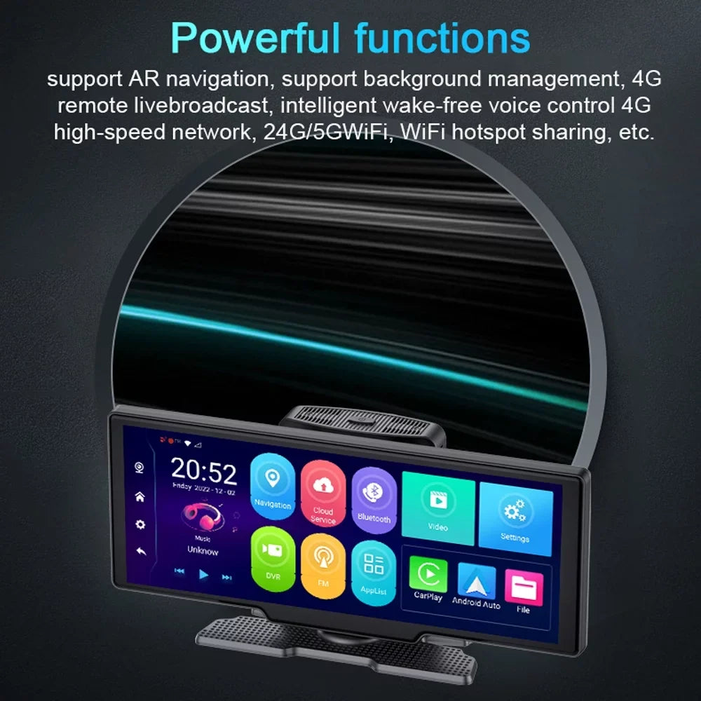 Docooler Multi-language Dual Lens Car Video Recorder Auto Dash Cam Car Camera Recorder Night Viewing 10.26in DVR 170 Degree Wide Angle Car Global Positioning System Navigation Camcorder