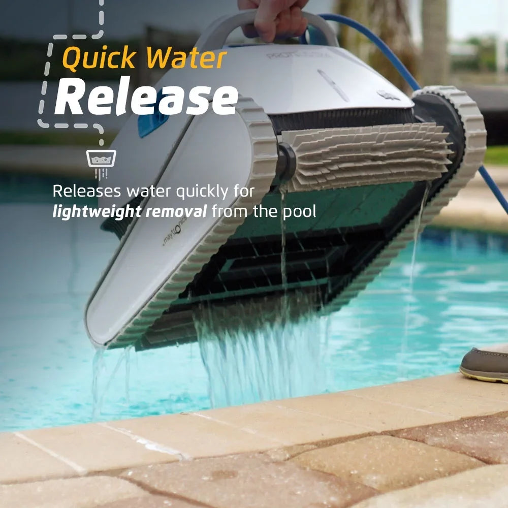 Dolphin Proteus DX4 Robotic Pool Vacuum Cleaner — Wall Climbing Capability — Powerful Waterline Scrubbing — Ideal for All Pool Types up to 50 FT in Length
