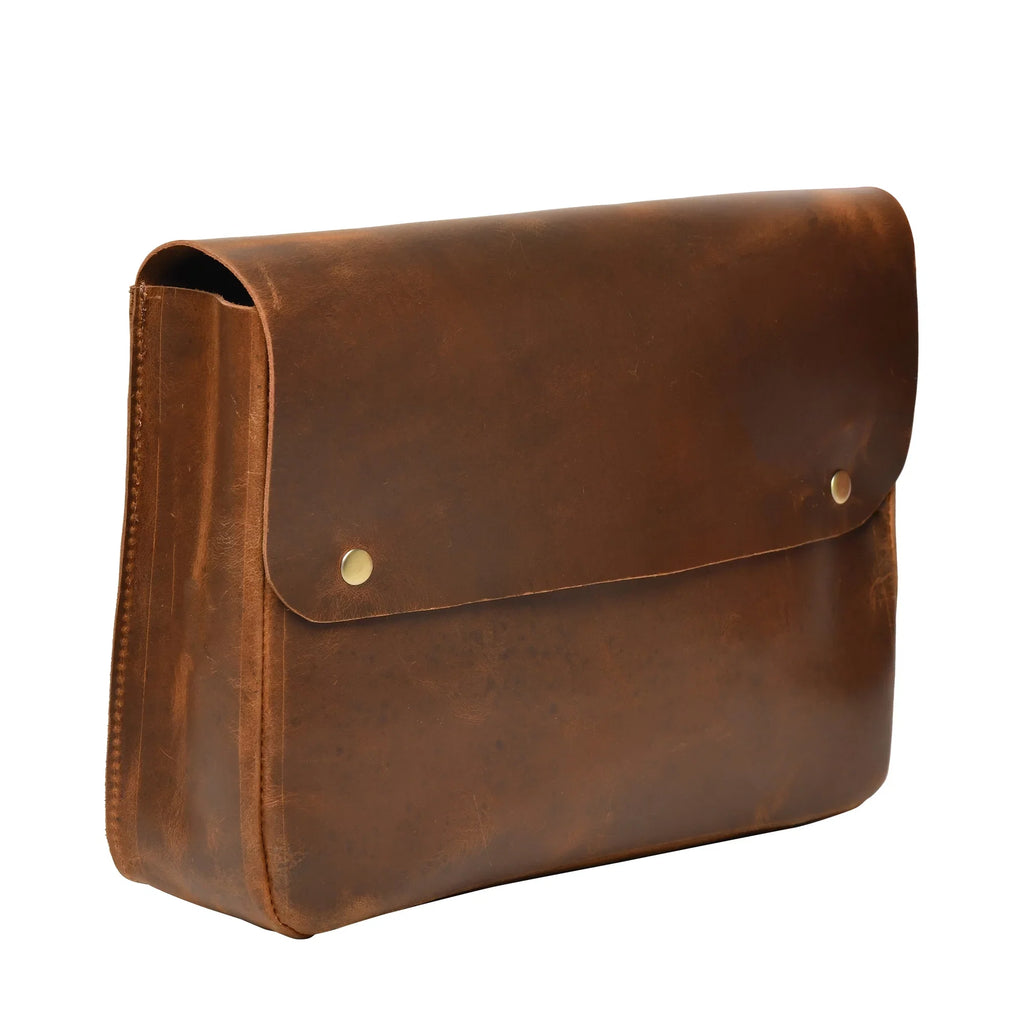 Top Grain Leather Portfolio Envelope Document File Folder MacBook Holder Sleeve Case Folio