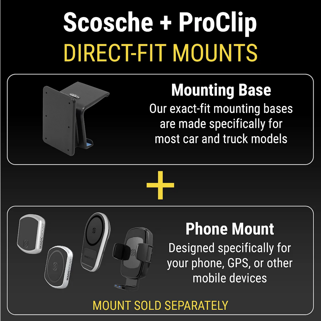 Scosche PC855014 ProClip Center Dash Mount suitable with 2014-2018 Chevy Silverado 1500 Series (Mounting Base Only)