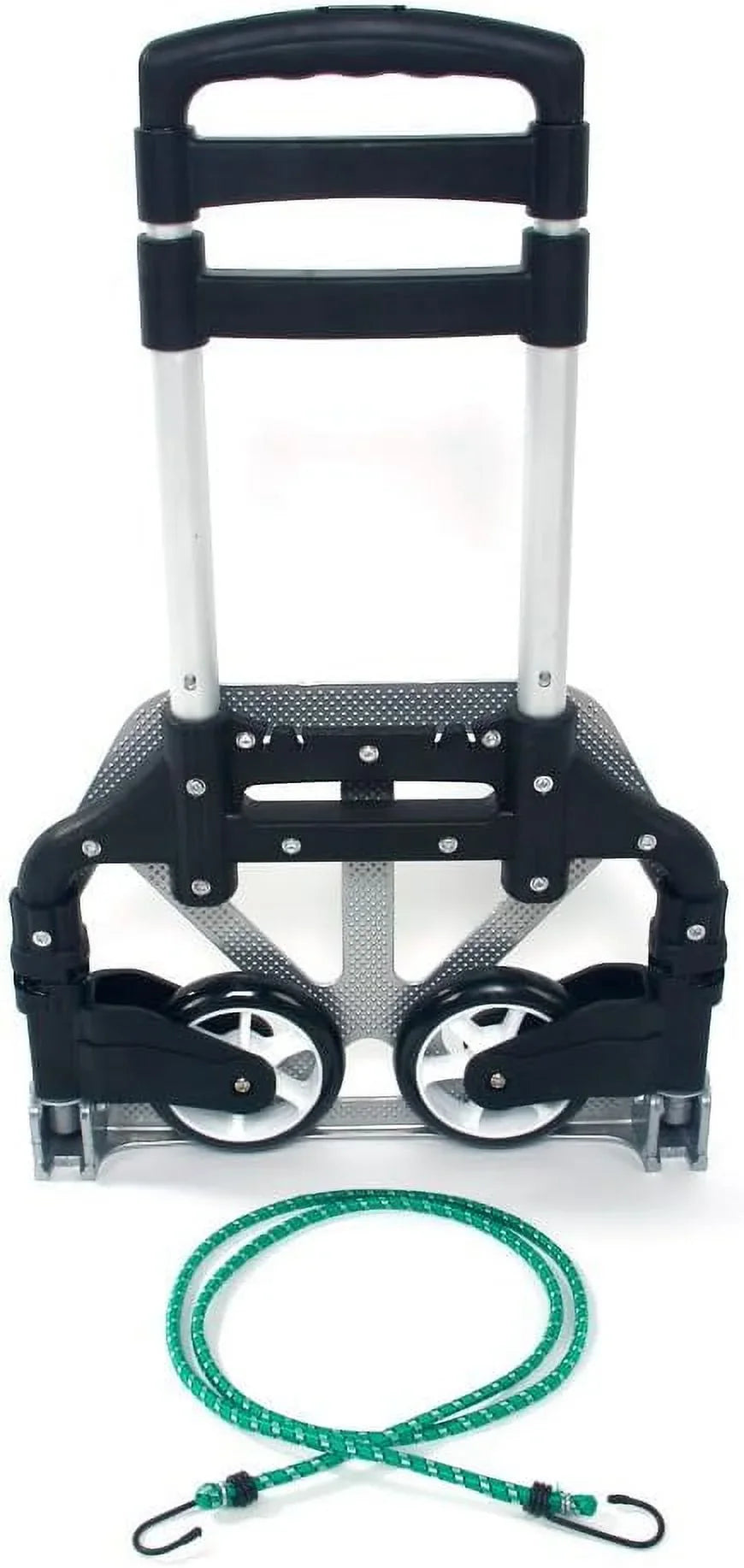 Aluminium Portable Folding Collapsible Push Truck,Hand Trolley Luggage Hand Cart and Dolly 165.35 lbs (75kg) for Home, Auto, Office,Travel Use (Black)