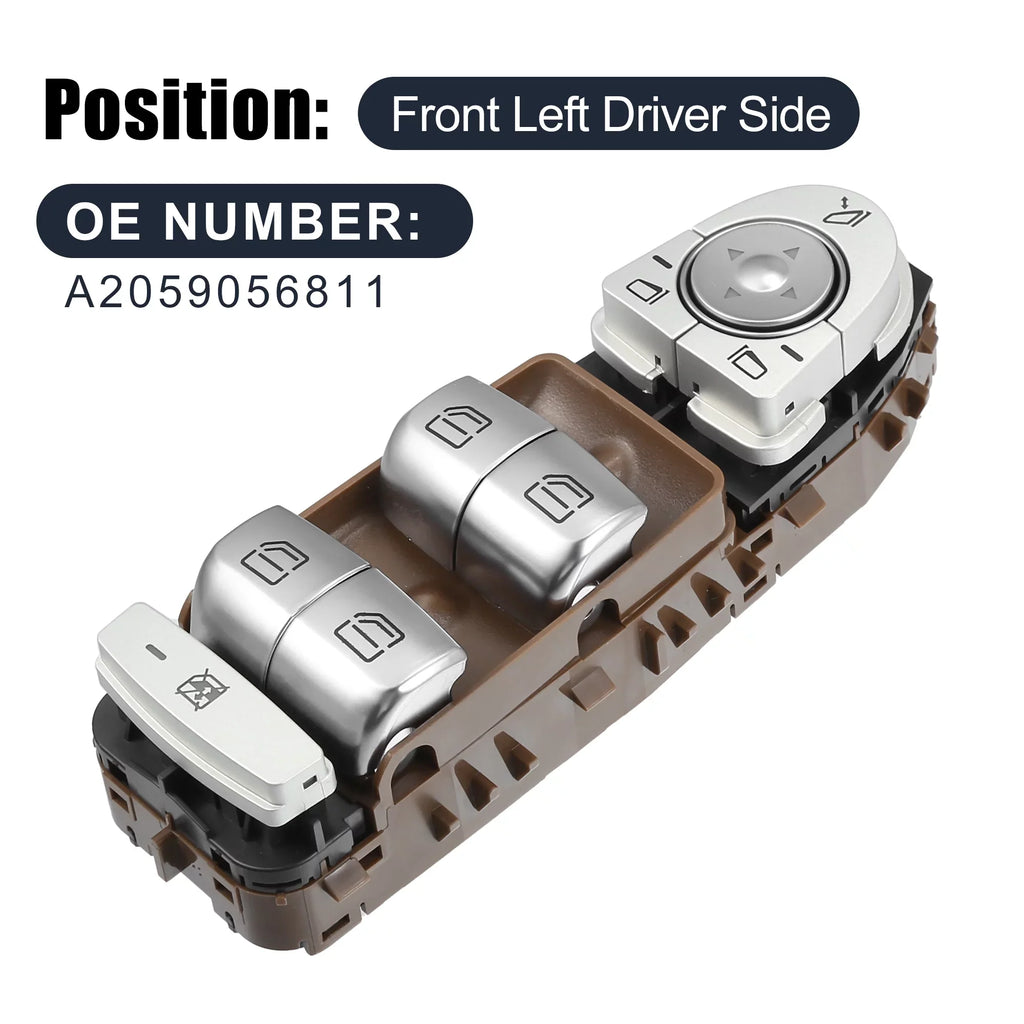 Unique Bargains Front Left Driver Side Power Window Master Switch No.A2059056811 for Mercedes-Benz C300 C350e C400 C450