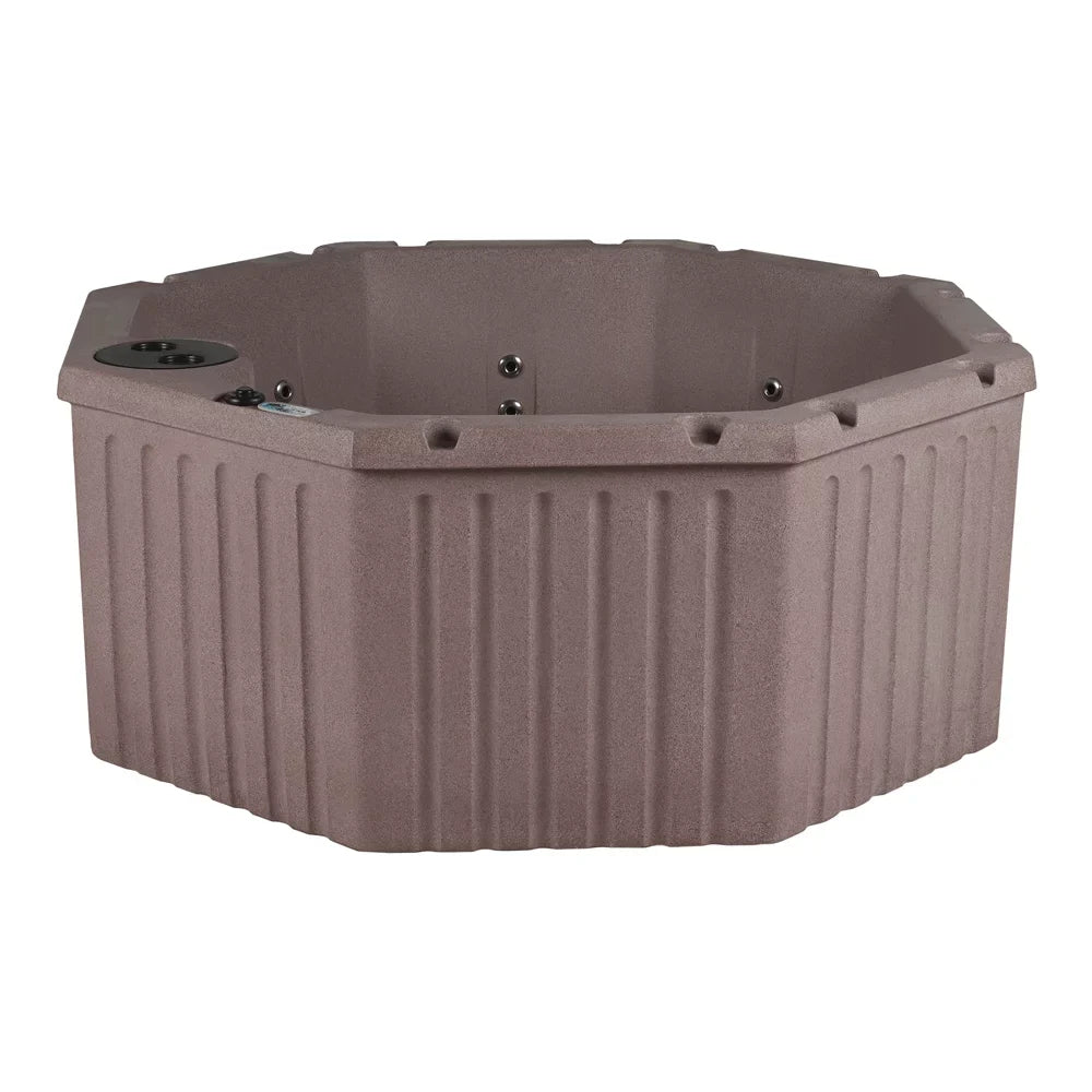 Aqualife Lagoon 8 Seater Hot Tub Spa with 20 Jets, LED lighting & Tub shield, Millstone Brown
