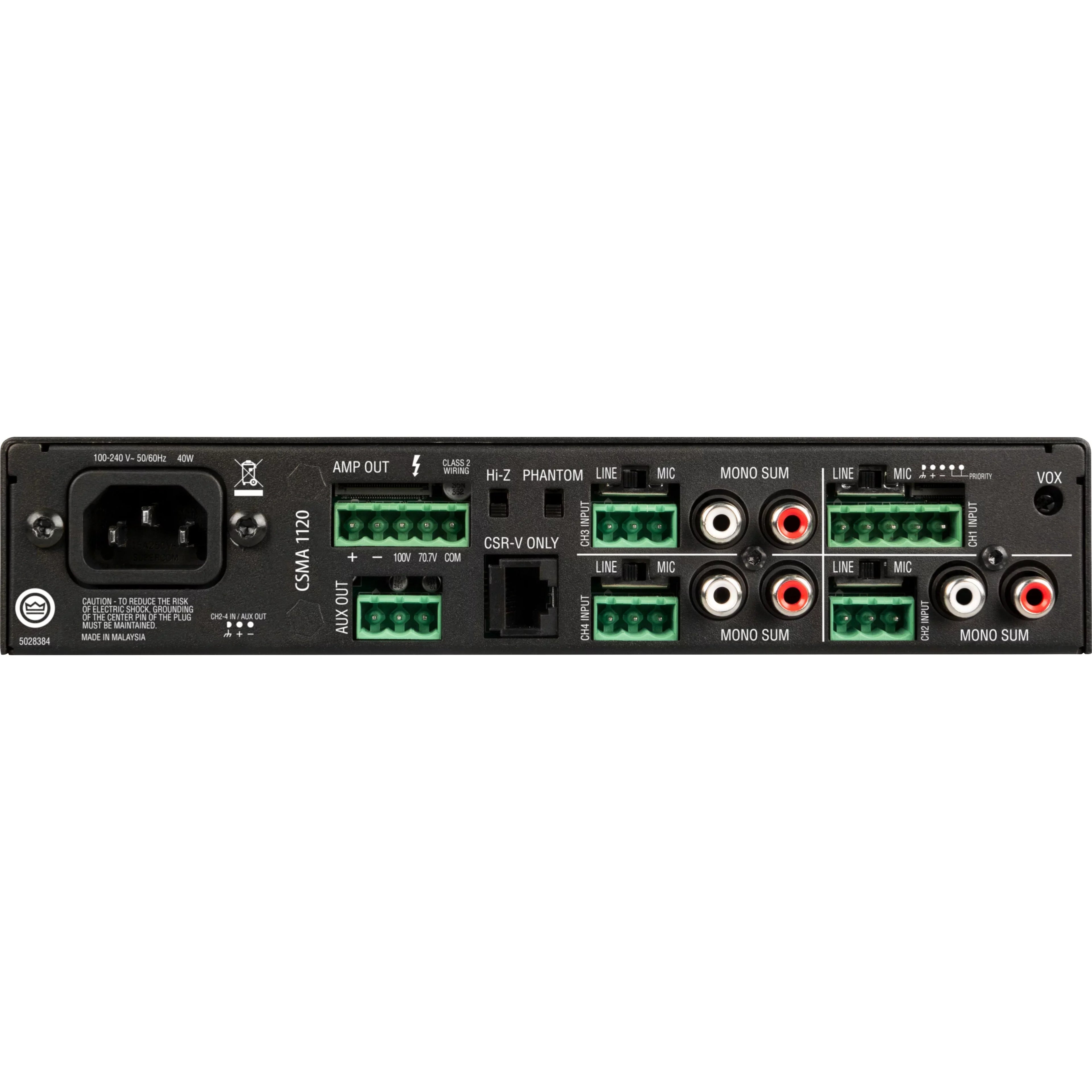 JBL Commercial CSMA 1120 Amplifier, 120 W RMS, 1 Channel