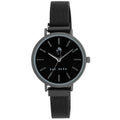 Rae Dunn Women's ROBIN Black 33mm Sleek Round Face Magnetic Clasp Mesh Watch