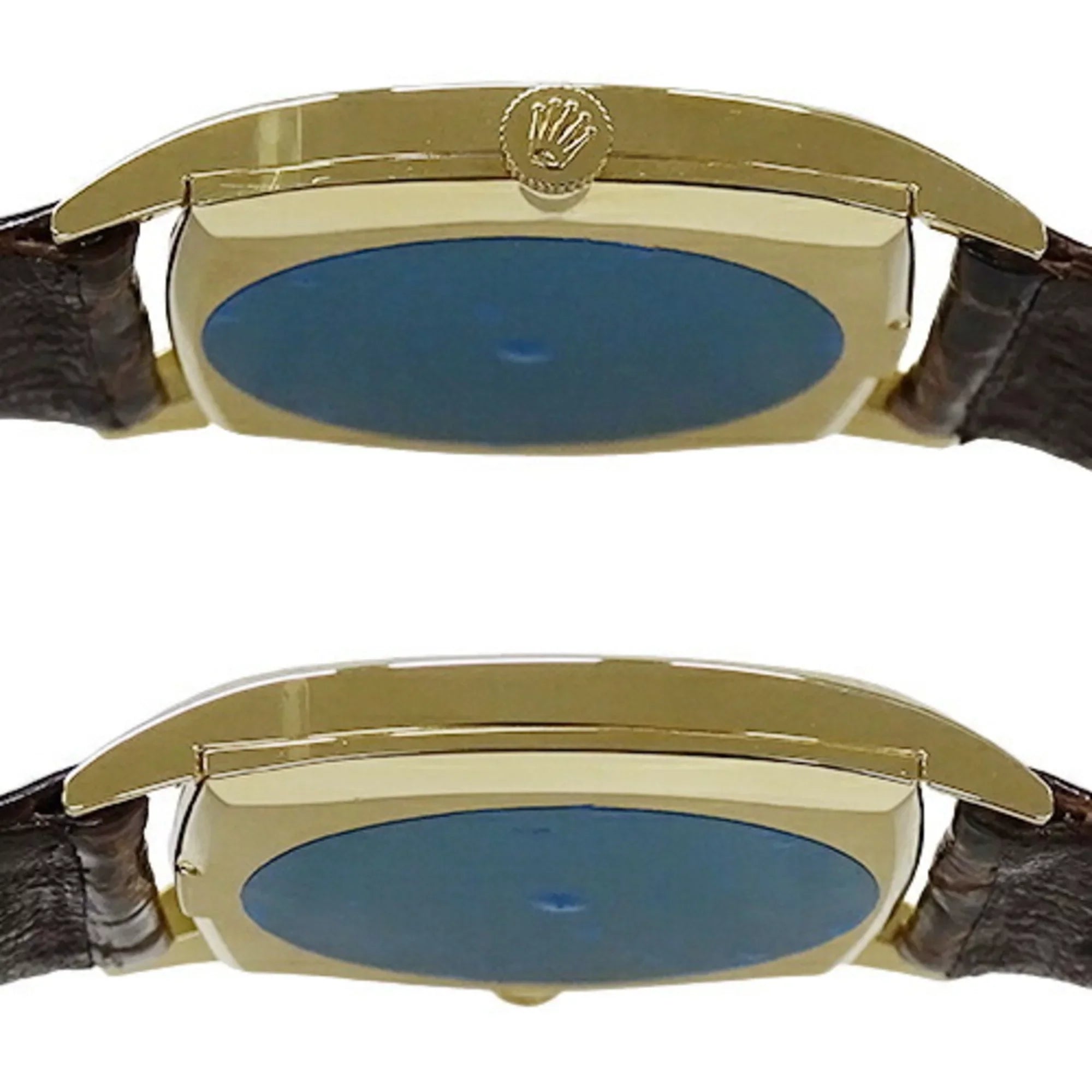 Authenticated Used Rolex ROLEX Cellini 3805 Cal.1600 watch men's hand winding 750YG leather gold brown polished