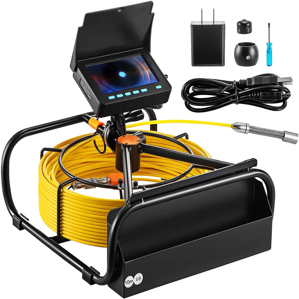 TFT LCD Monitor Pipe Camera Screen Waterproof IP68 Duct Inspection Camera with 6PCS LEDs 8500MAH Lithium Battery, DVR Function 10M. SKYSHALO Sewer Camera 32.8FT Cable Pipeline Inspection Camera 4.3 in