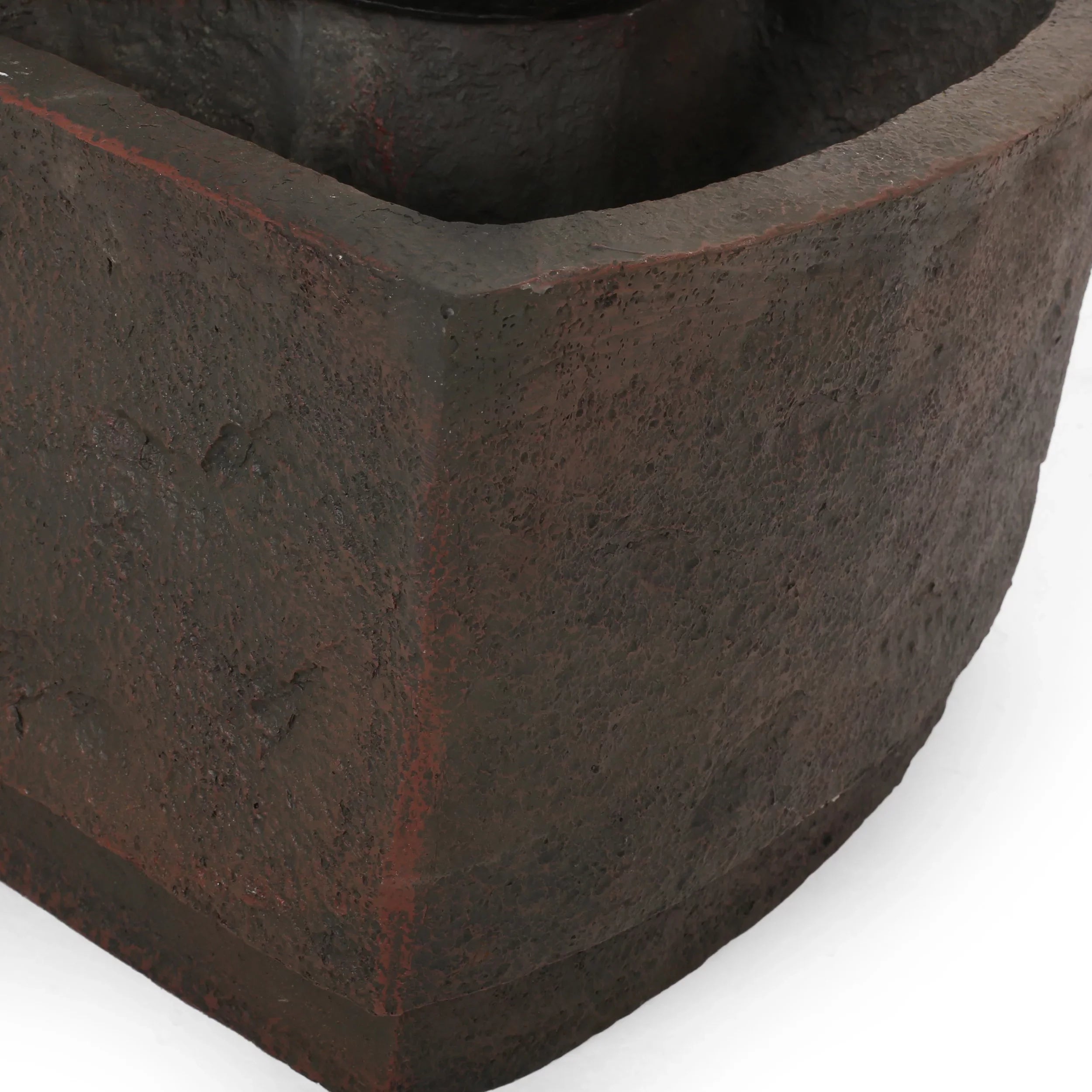GDF Studio Morrigan Outdoor 3 Tier Jar Fountain, Rustic Multibrown