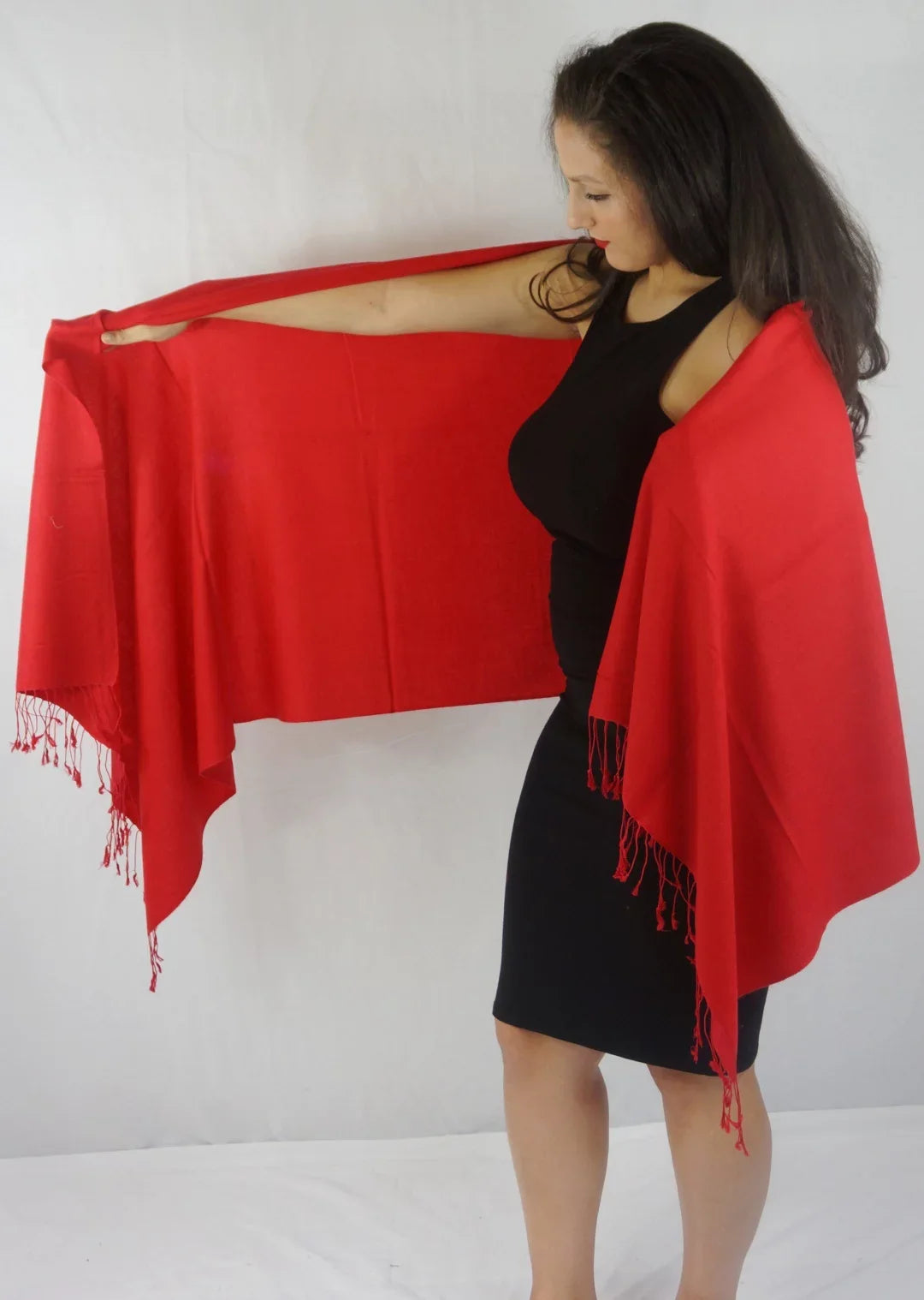 Scarf/Scarves/Shawl/Shawls/Stole/Wrap/Pashmina Scarf/Pashmina Shawl/Cashmere/Cashmere Scarf/Wool/Silk (Lipstick Red)