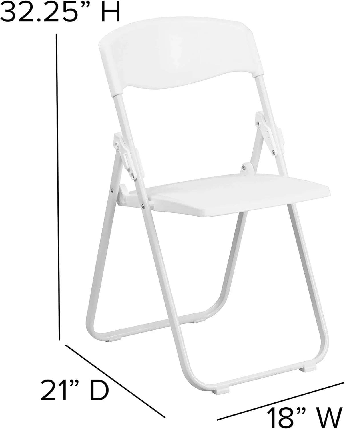 Capacity Heavy Duty White Plastic Folding Chair With Built-In Ganging Brackets. HERCULES Series 500 Lb