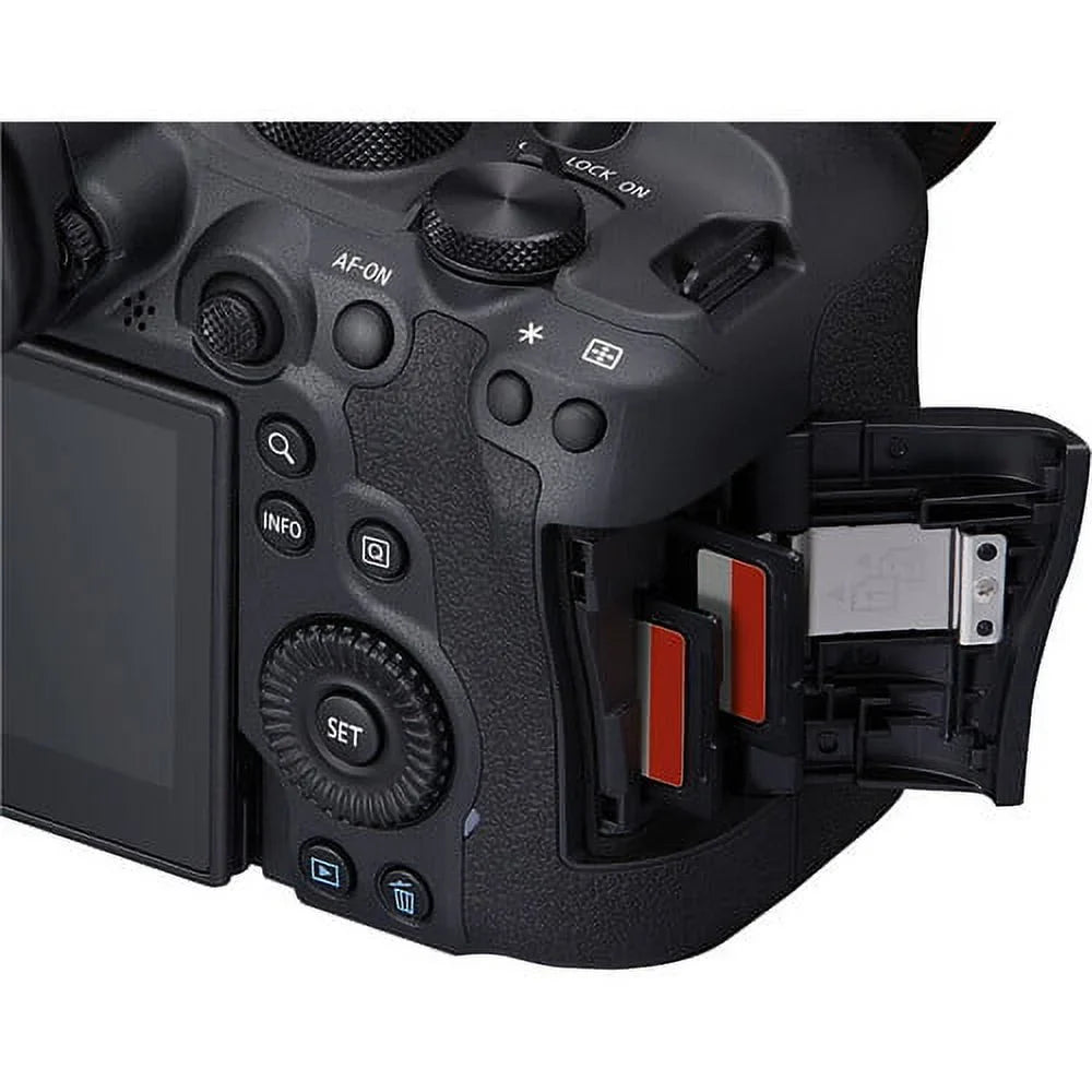 EOS R6 Mark II Mirrorless Camera with 24-105mm f/4-7.1 Lens (5666C018) + 64GB Memory Card + Case + Corel Photo Software + 2 x LPE6 Battery + External Charger + Card Reader + LED Light + More
