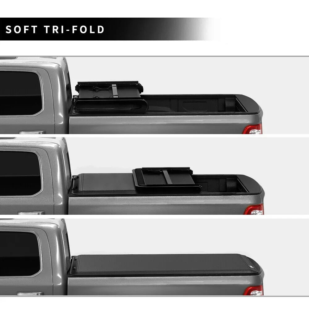 Ledkingdomus 5.7 ft Soft Tri-Fold Truck Bed Tonneau wrap for 2019-2023 Dodge Ram 1500 without Ram Box