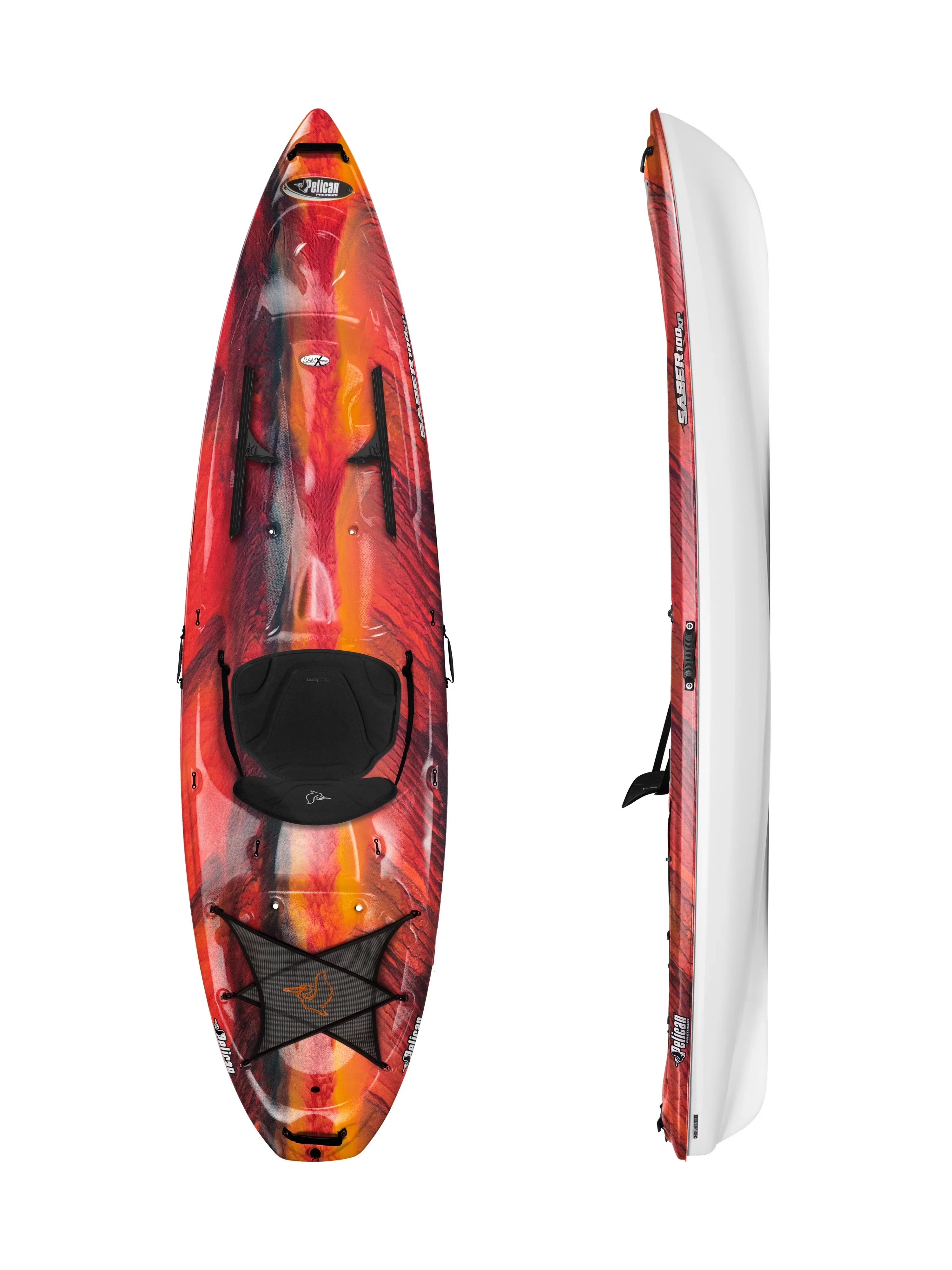 Pelican Premium Saber 100XP 10ft Sit On Top Kayak, Lava/White