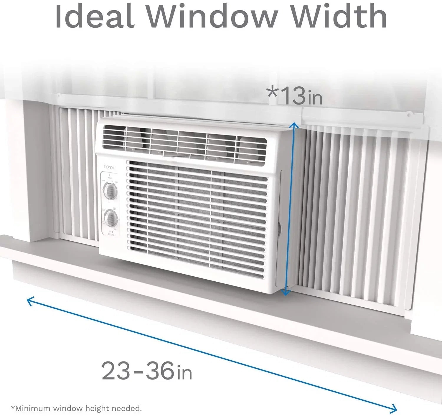 Ft.. hOmeLabs Window Air Conditioner 5000 BTU - Easy Mechanical Control Compact AC Unit with Washable Reusable Filter, 2 Cooling Speeds, 2 Fan Speeds - Ideal for Bedroom and Rooms up to 150 Sq