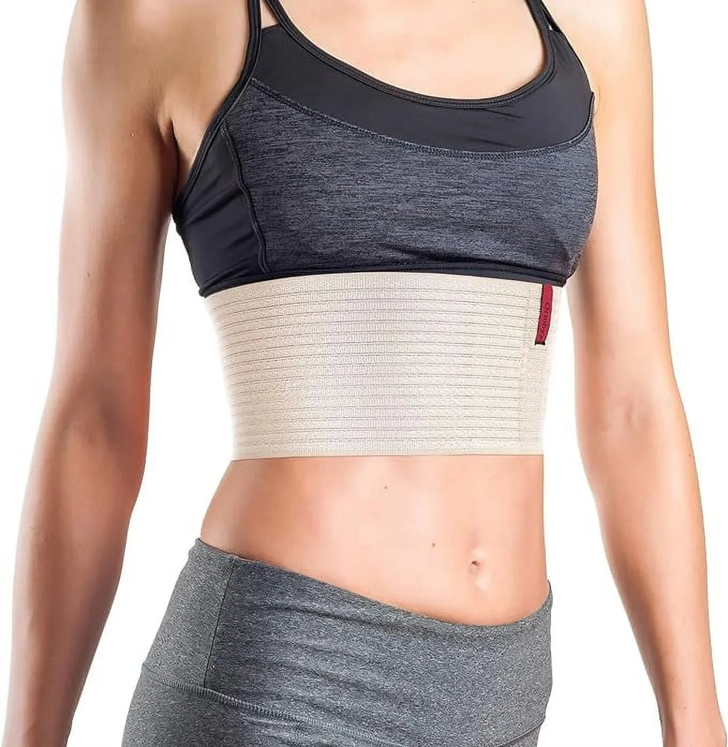 ORTONYX 6.25" Broken Rib Brace Unisex - Elastic Chest Wrap Comppression Support Belt - Rehabilitation of Cracked, Fractured, Dislocated Ribs Post-Surgery Aid Plus Size 3XL Beige / ACOX5226-BG-3XL