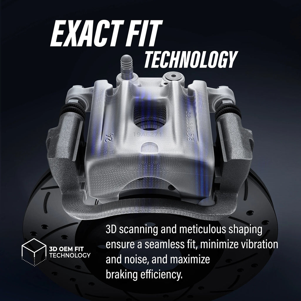 Transit Auto Front Rear Disc Brake Caliper Coated Rotors And Semi-Metallic Pads Kit (10Pc) For 2010-2017  Expedition Lincoln Navigator KCG-102718N