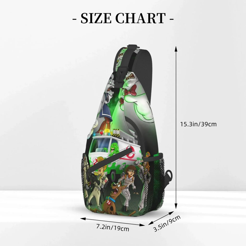 Scooby Ghostbusters Sling Bag Crossbody Backpack Chest Bags Diagonally Travel Daypack For Women Men Adults Teen