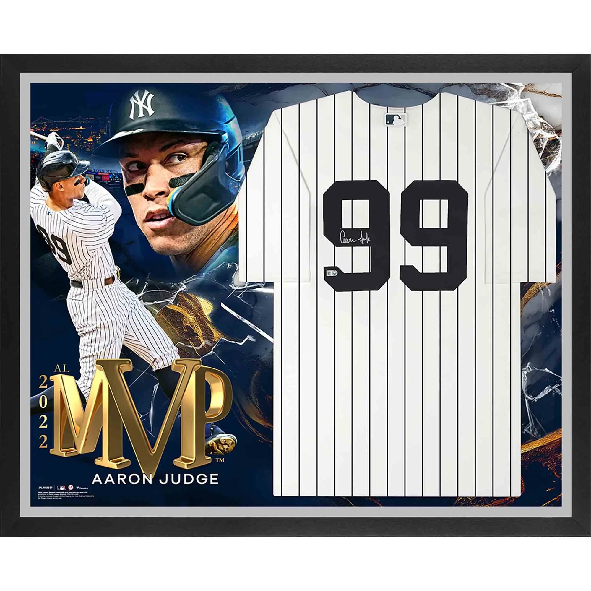 Aaron Judge New York Yankees 2022 AL MVP Autographed Framed White  Authentic Jersey Collage