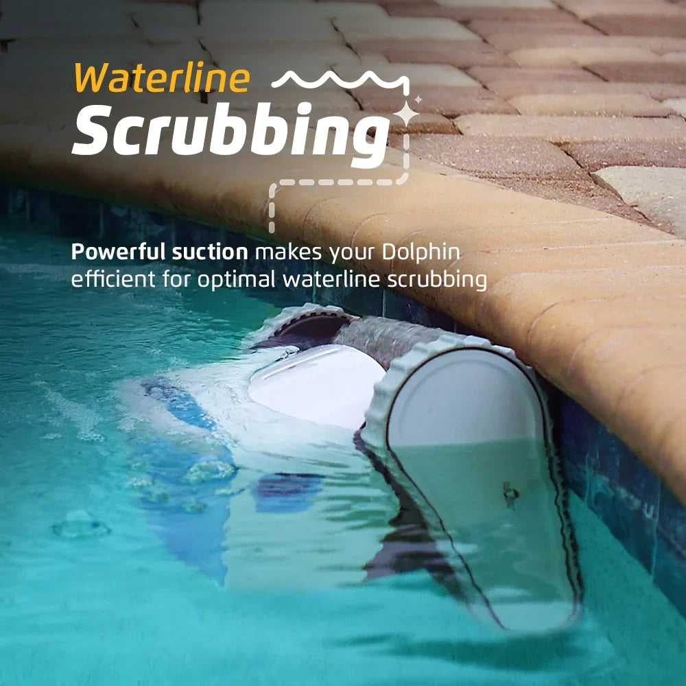 Dolphin Proteus DX4 Robotic Pool Vacuum Cleaner — Wall Climbing Capability — Powerful Waterline Scrubbing — Ideal for All Pool Types up to 50 FT in Length