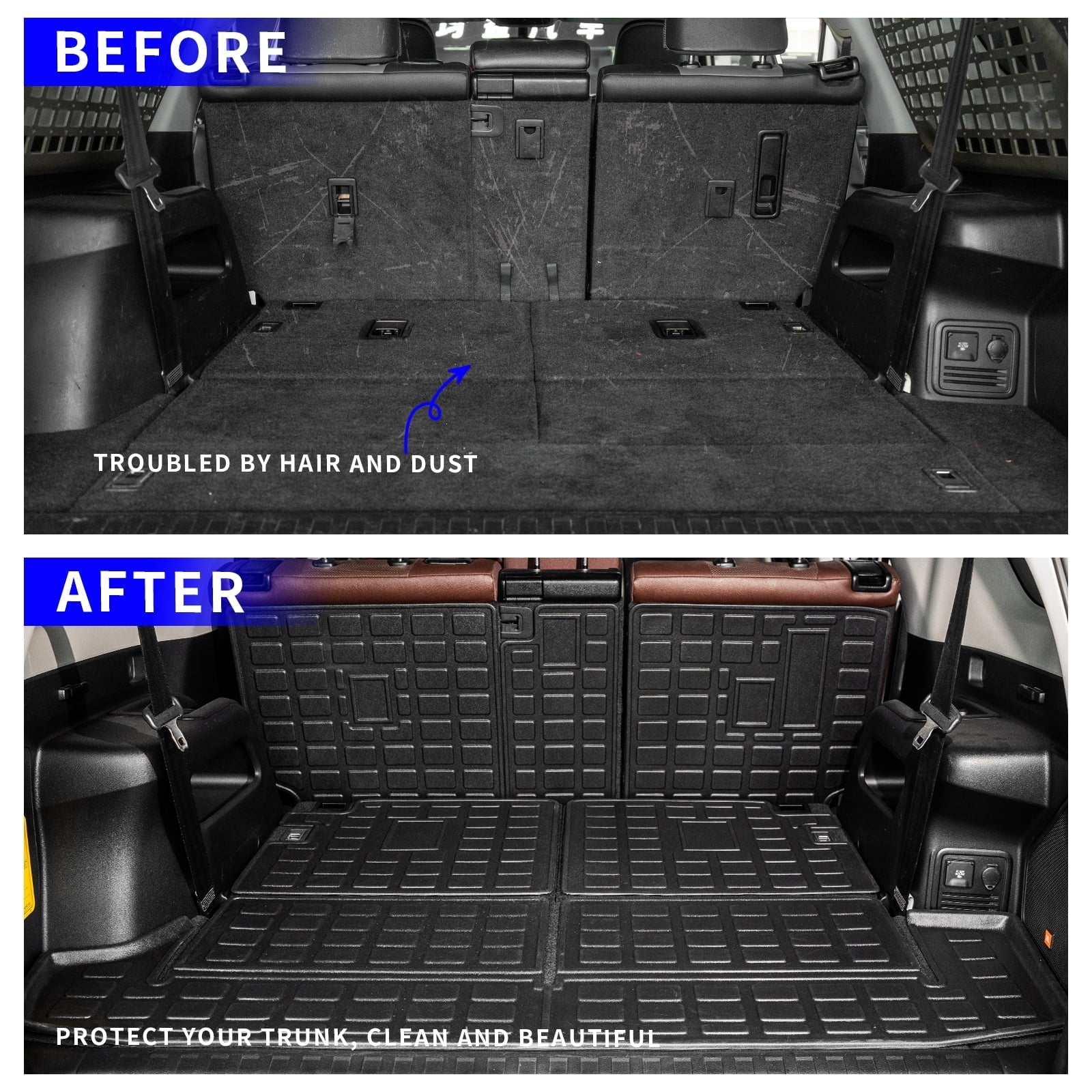 Fit 2010-2023  4Runner 7 Seats Trunk Mat Cargo Liner 4 Runner Accessories (Fit 2nd&3rd Row)