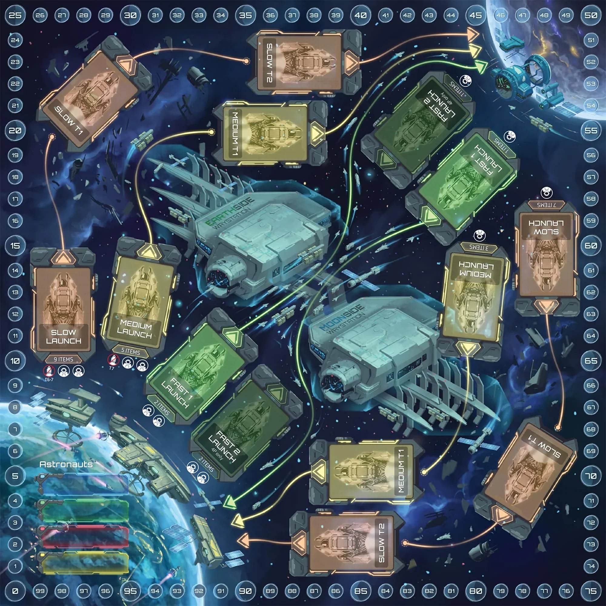Lunar Rush - A Simultaneous-Play Euro Where Timing is Key! | Hobby Gaming| Boardgame | Time Based | 1-4 players | Dead Alive Games
