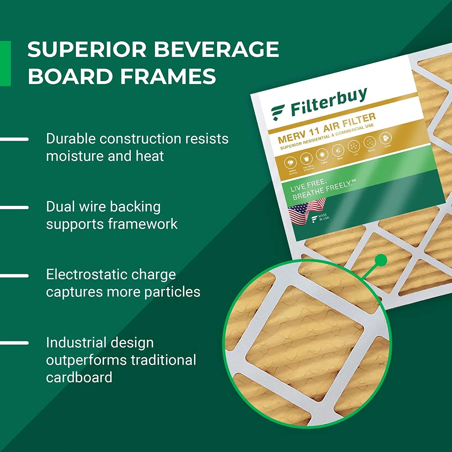 Filterbuy 20x32x2 MERV 11 Pleated HVAC AC Furnace Air Filters (6-Pack)