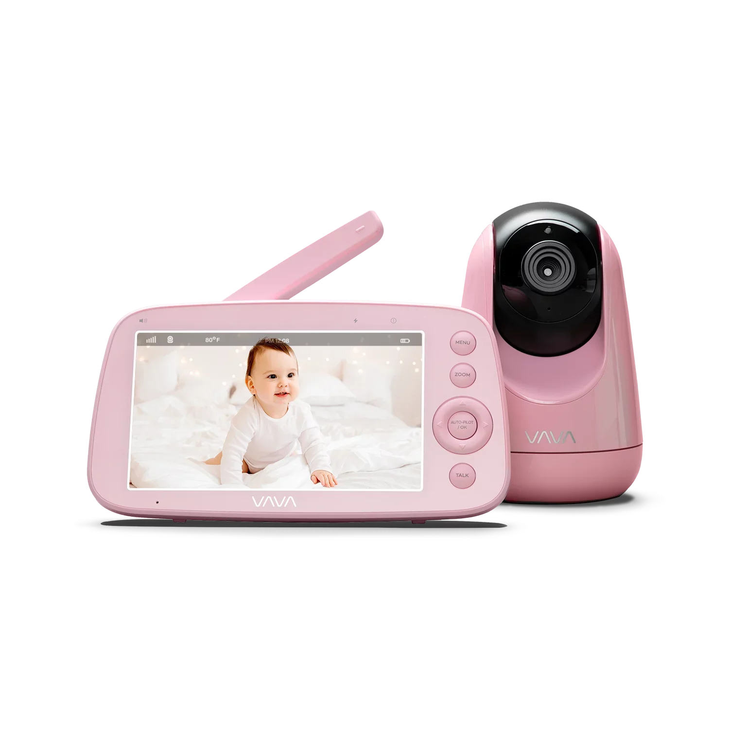 VAVA Video Baby Monitor, 5" 720P Handheld Screen and 2-Way Audio, Infrared Night Vision, Pink