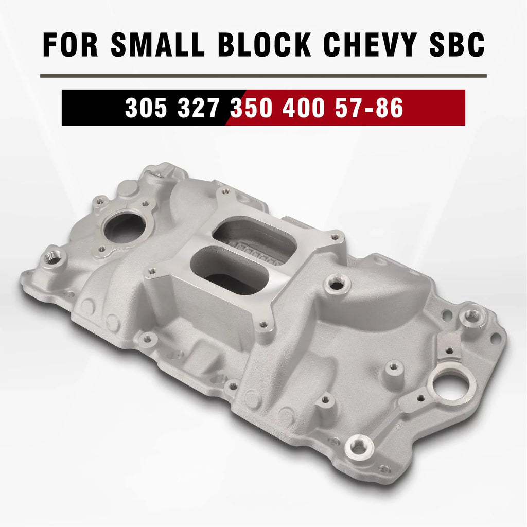 FGJQEFG Small Block Chevy SBC 305 327 350 400 1957-1986 Intake Manifold Dual Plane Aluminum
