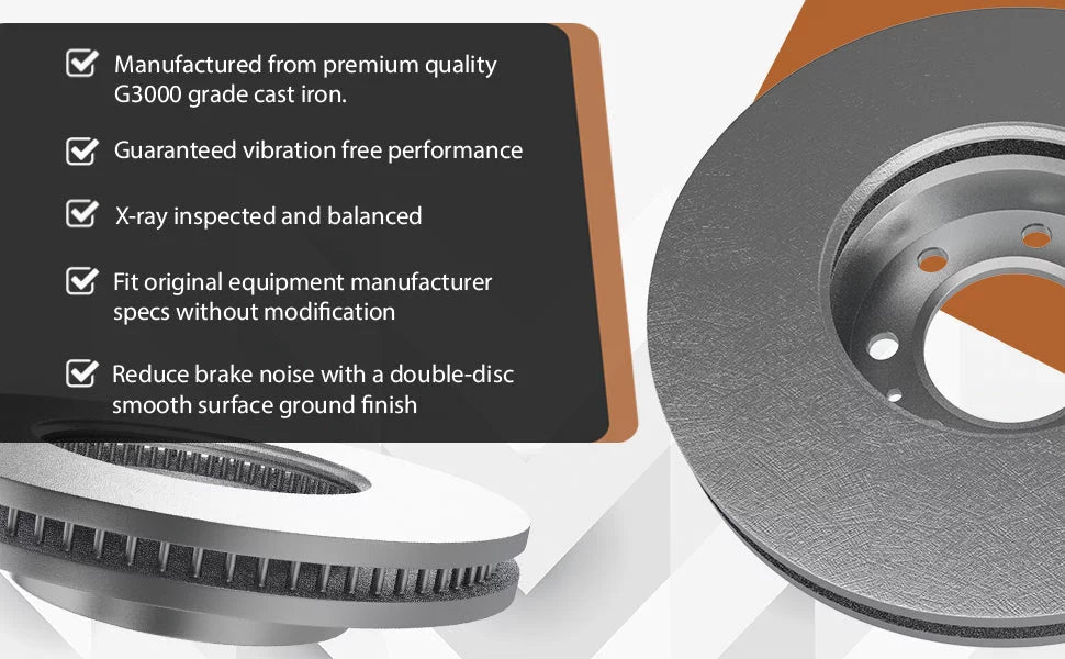 [Rear] Brake X Advanced X Replacement Disc Rotors and Premium Ceramic Brake Pads Kit | 6 Piece Set | For 2003 Jeep Liberty 3.7