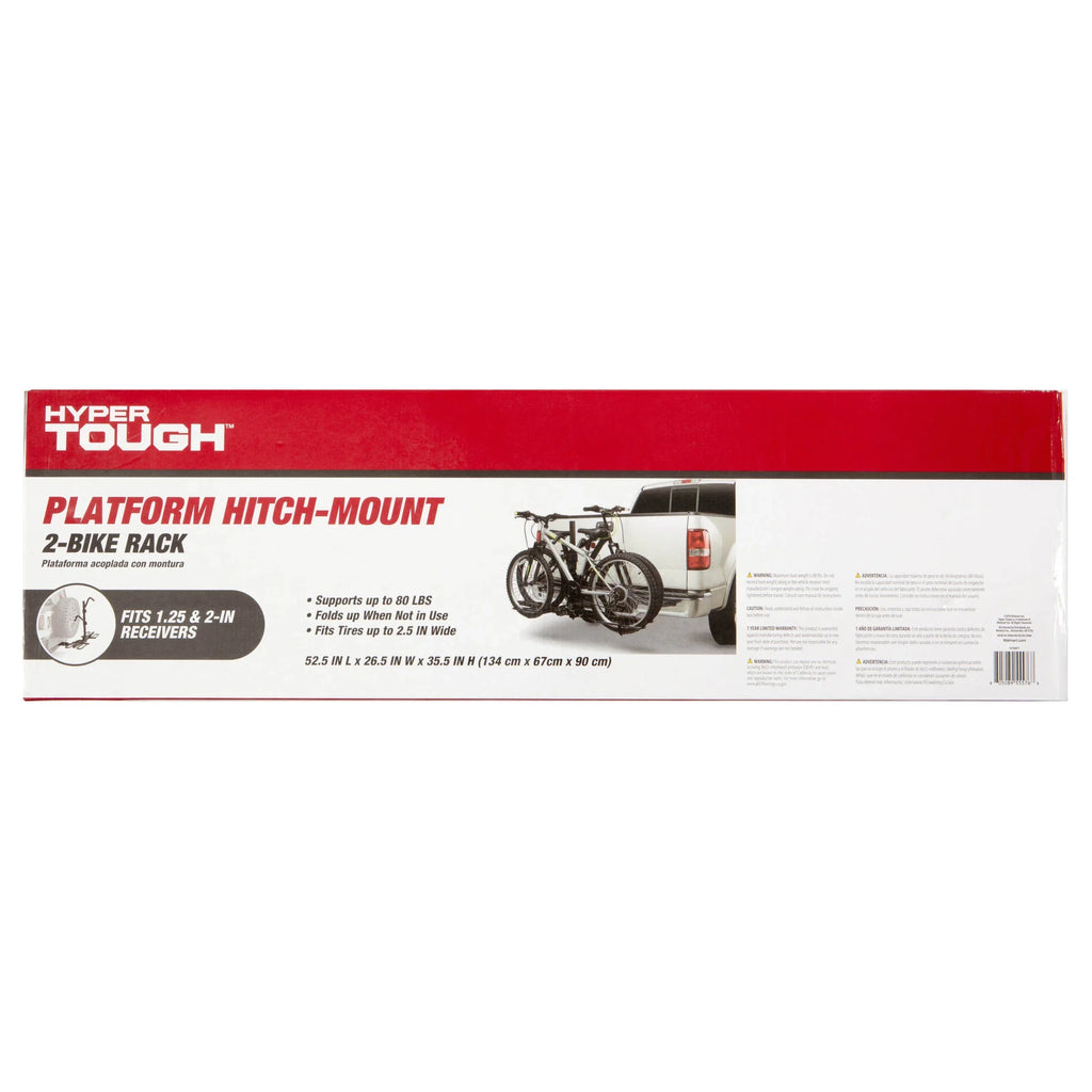 Capacity Foldable Hitch-Mount Platform 2-Bike Car Rack 10104071. Hyper Tough 80 lbs