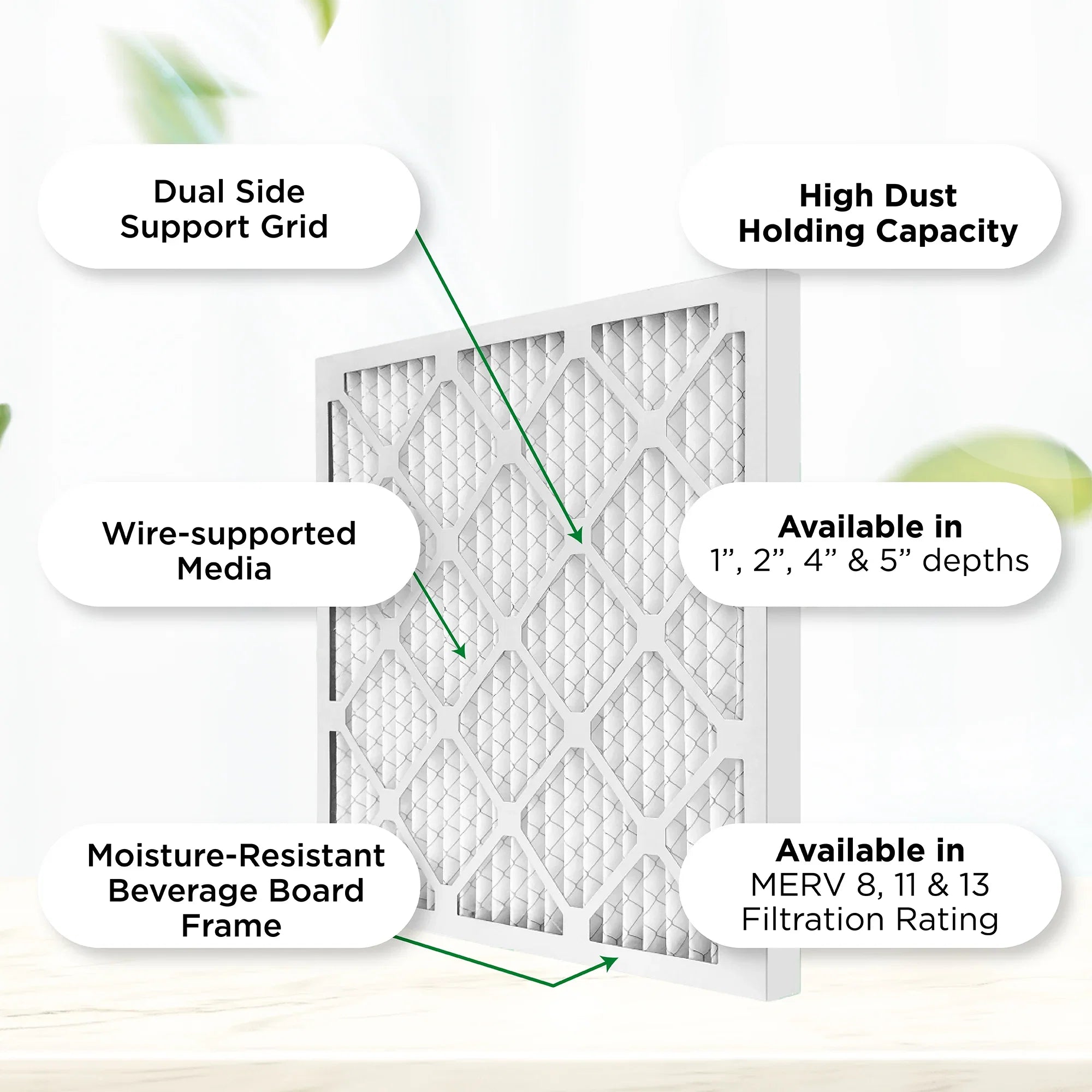 Actual Size: 19-1/2 x 23-1/2 x 3/4. Case of 12. 20x24x1 MERV 11, MPR 1000 Pleated AC Furnace 1" Air Filters by Pamlico