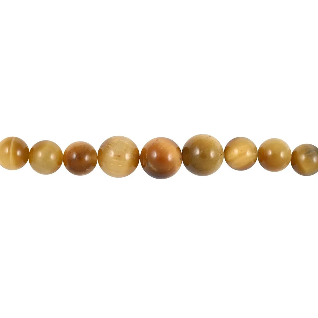 Shop LC Tiger's Eye Round Stainless Steel Rhodium Plated Beaded Bracelet for Women Ct 59.04 Mothers Day Gifts for Mom