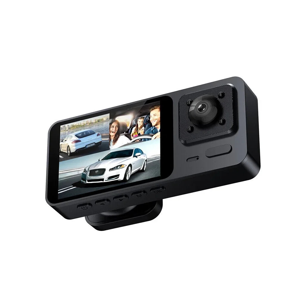JLLOM 1080P 3 Lens HD Dual Lens Car Dash Cam Front/Rear/Inside Video Recorder Camera G-sensor