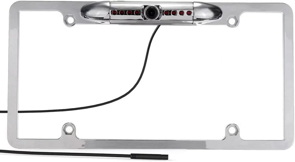 CAM125 Backup Camera Frame License Plate HD Night Vision Rear View 170° Angle Waterproof matching with Jensen Car Radio CAR110W CAR710 CAR710X CAR8000 CAR910W CAR910X CDR7011 CM901MIR CMR2720