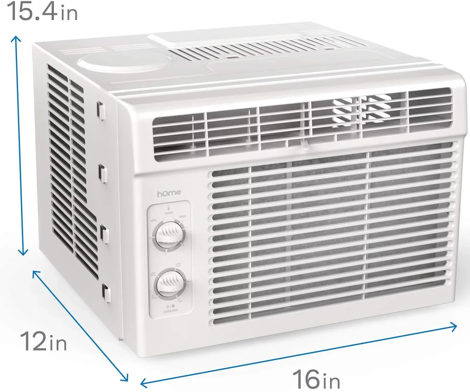 Ft.. hOmeLabs Window Air Conditioner 5000 BTU - Easy Mechanical Control Compact AC Unit with Washable Reusable Filter, 2 Cooling Speeds, 2 Fan Speeds - Ideal for Bedroom and Rooms up to 150 Sq