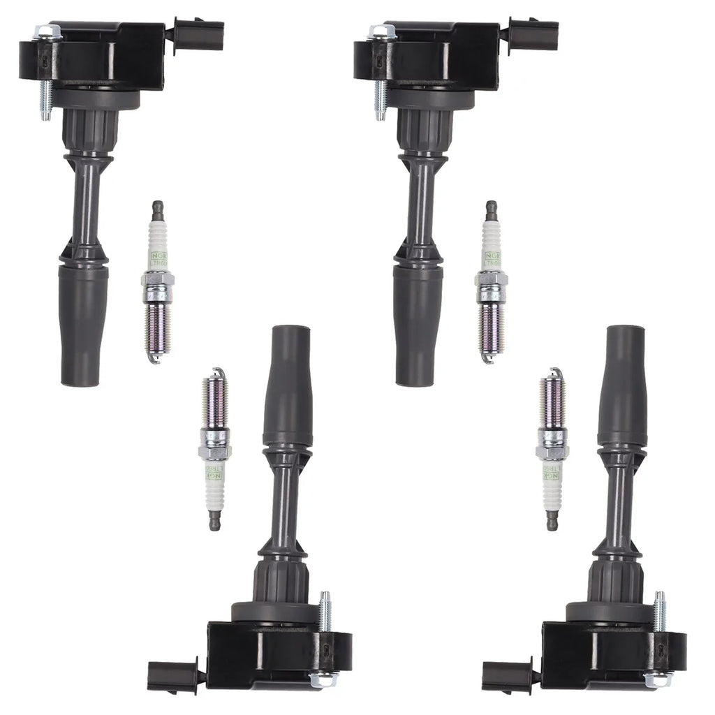 Set of 4 ISA Ignition Coils and NGK Platinum Spark Plugs appropriate with 2018 Buick Regal Sportback 2.0L l4 Replacement for UF680