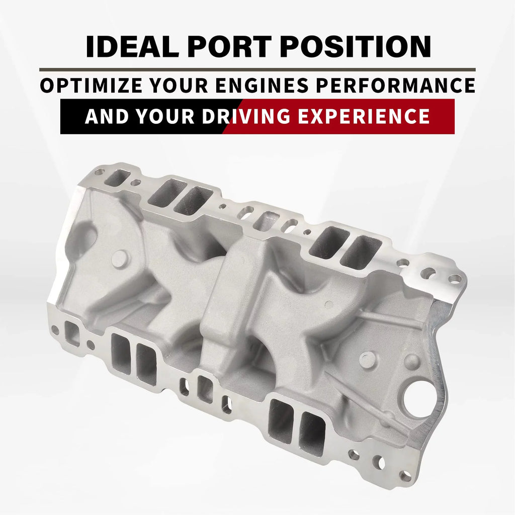 FGJQEFG Small Block Chevy SBC 305 327 350 400 1957-1986 Intake Manifold Dual Plane Aluminum