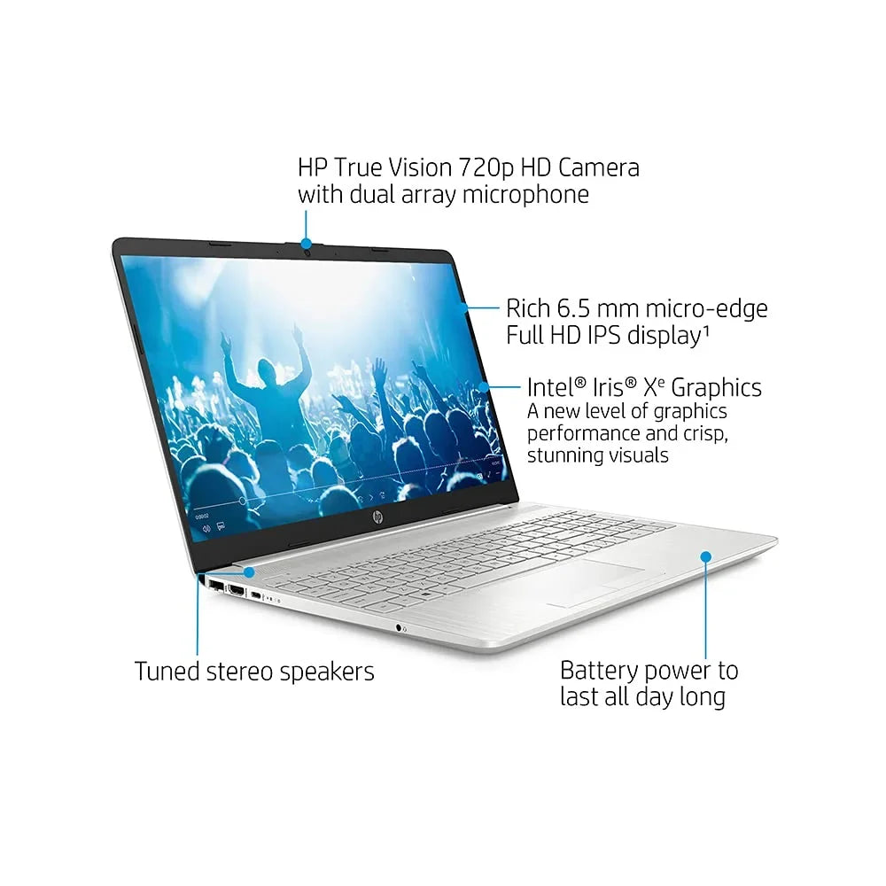 2021 15.6" FHD Laptop Computer, 11th Gen  Core i5-1135G7(Beats i7-1065g7), 32GB DDR4 RAM, 2TB PCIe SSD,  Iris Xe Graphics, HD Webcam, Stereo Speakers, Windows 10, Silver, 32GB USB Card
