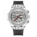 Jinshidun Brand Diamond-Embedded Transparent Quartz Watch Waterproof Net Red Watch Men's Lady Couple Watch Fashion Best-Seller on Douyin