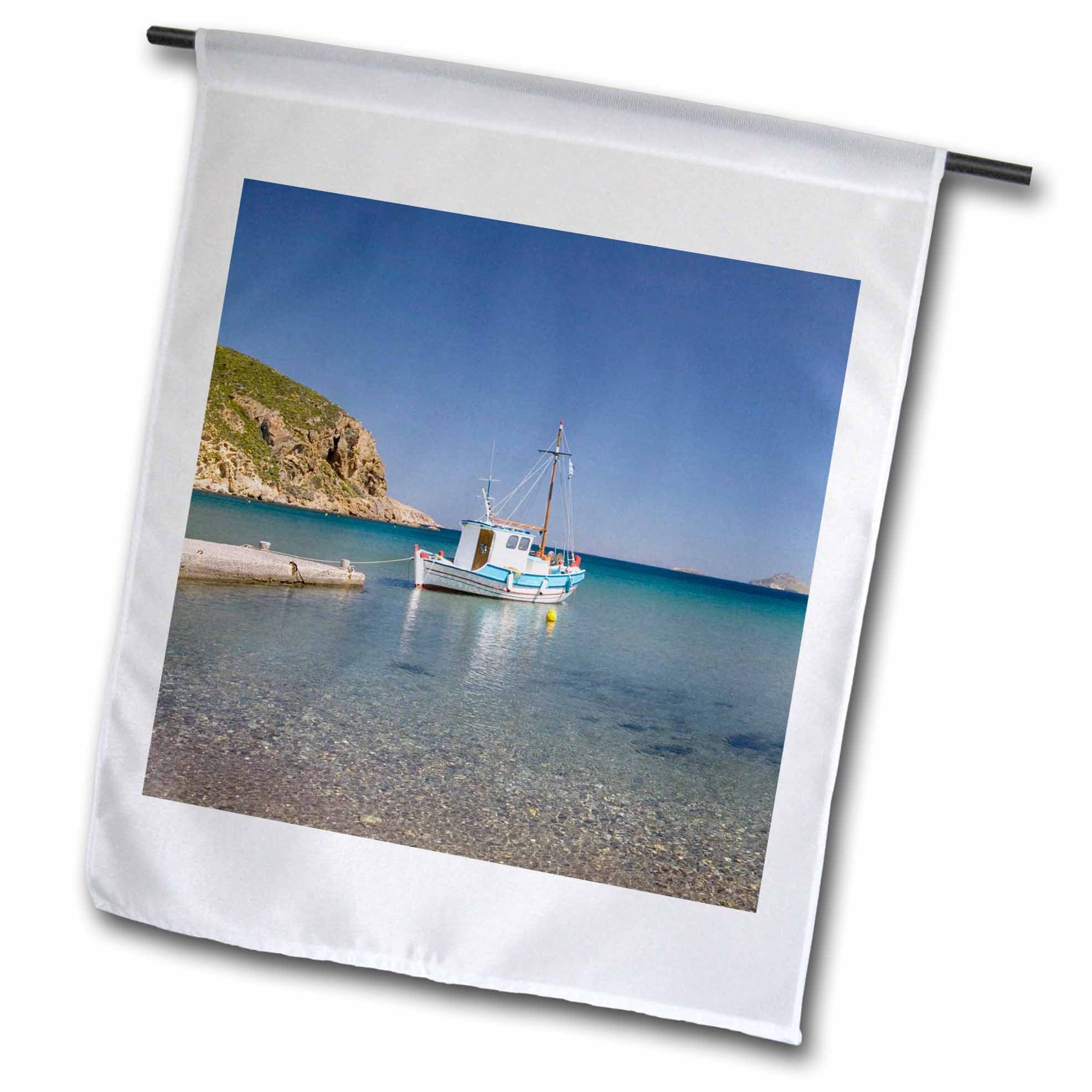 GREECE, Dodecanese, PATMOS, Fishing craft - EU12 WBI1121 - Walter Bibikow 12 x 18 inch Garden Flag fl-81887-1