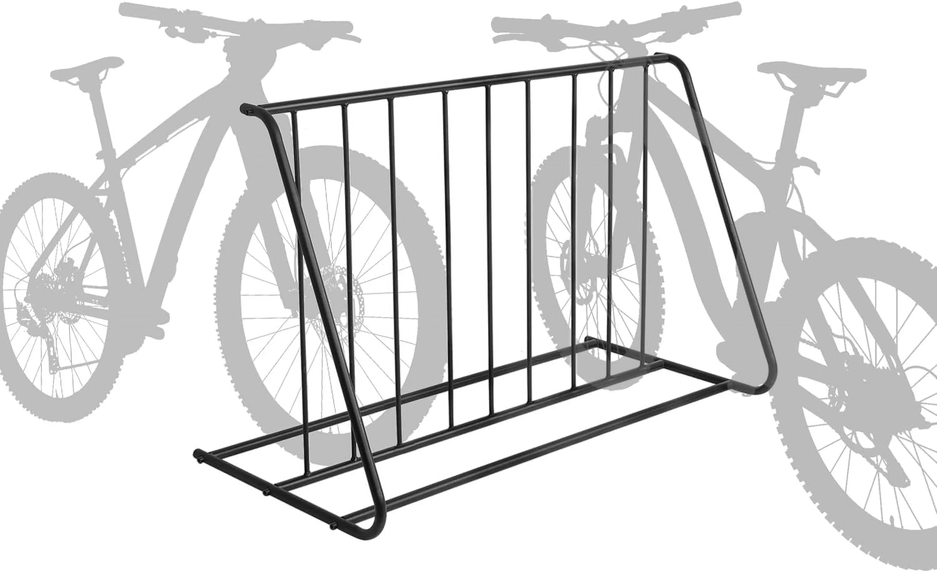 YGDU 6-Bicylce Capacity Steel Pipe Double-Sided Bike Rack Stand/Grid Bicycle Parking Storage Holder, Black