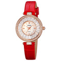 SKMEI Quartz Women Watches Luxury Fashion Dress Bracelet Crystal Dial Top Brand Ladies Watch Leather Strap 2025 Wristwatch