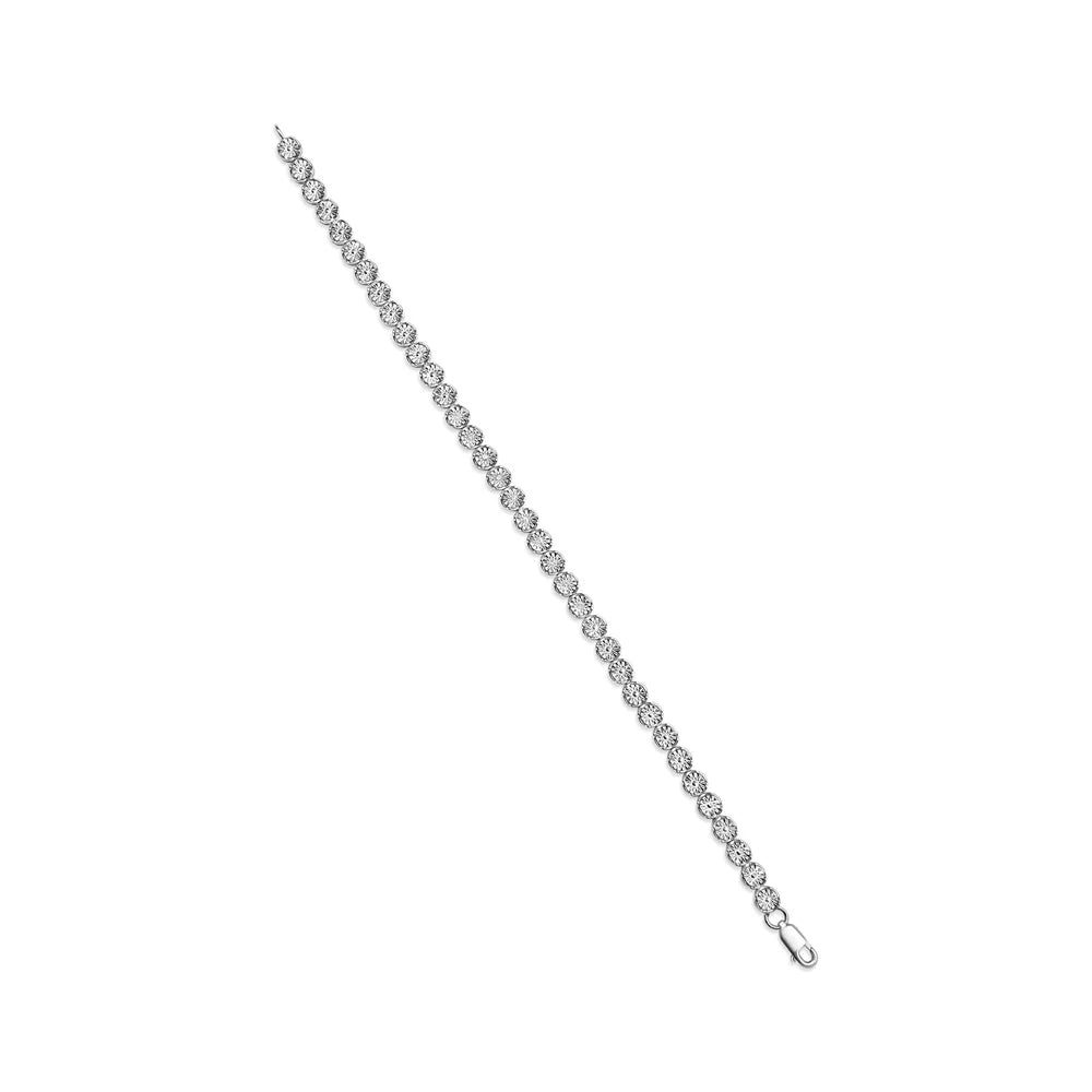 Haus of Brilliance .925 Sterling Silver 1/10 Cttw Womens Miracle Set Round cut Box Clasp Diamond and Bead Link 7.25" Tennis Bracelet (I-J Color, I2-I3 Clarity)