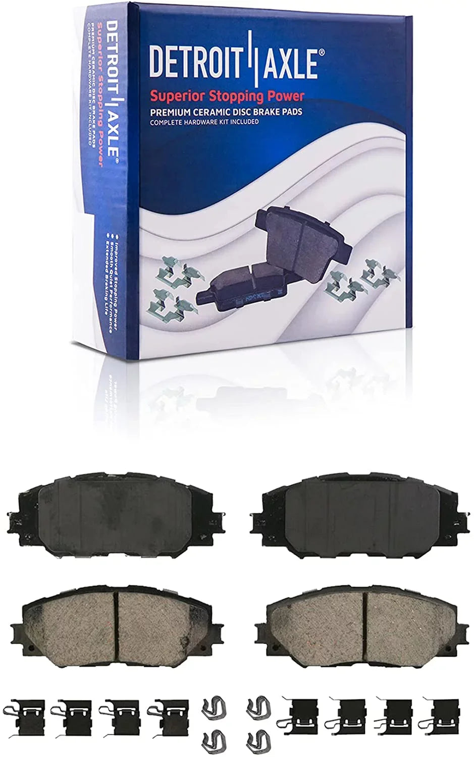 Detroit Axle - Front Brake Kit for 2009-2019  Corolla Matrix Pontiac Vibe, 2008-2014 Scion xD Replacement 2009 2010 2011 2012 2013 2014 Disc Brake Rotors Ceramic Brakes Pads