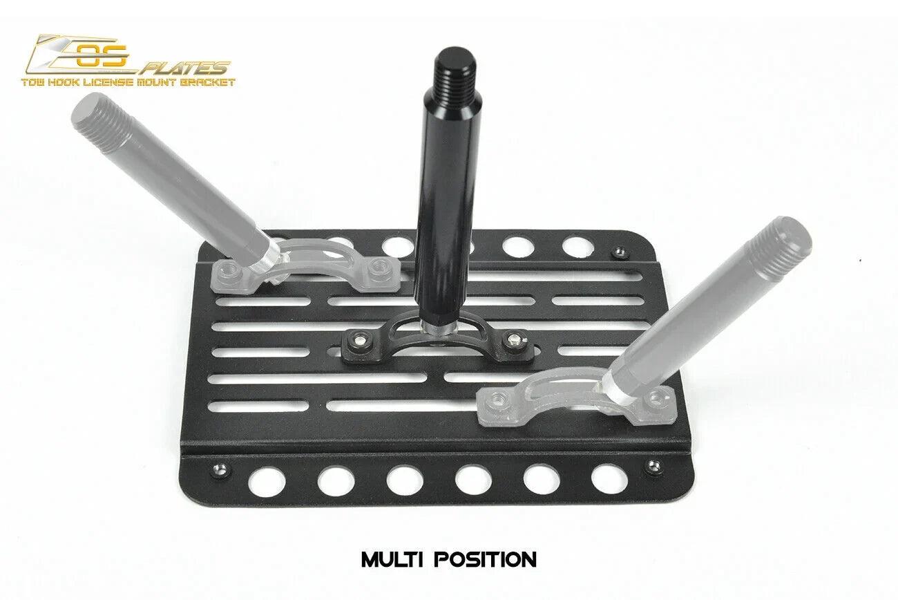 Extreme Online Store Replacement for 2014-Present Mini Cooper | EOS Plate Version 1 Front Bumper Tow Hook License Plate Relocator Mount Bracket Tow-119 (Mid Size)